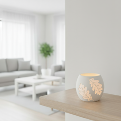 Świecznik Dekoracyjny dwa liście LED