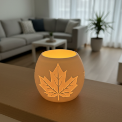 Świecznik Dekoracyjny liść klonu LED