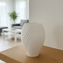 Wazon Dekoracyjny Biały wzór paski