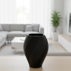 Wazon Dekoracyjny Czarny wzór paski