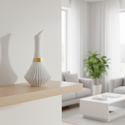 Wazon Dekoracyjny Złoto Biały Modern