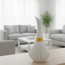 Wazon Dekoracyjny Złoto Biały Modern