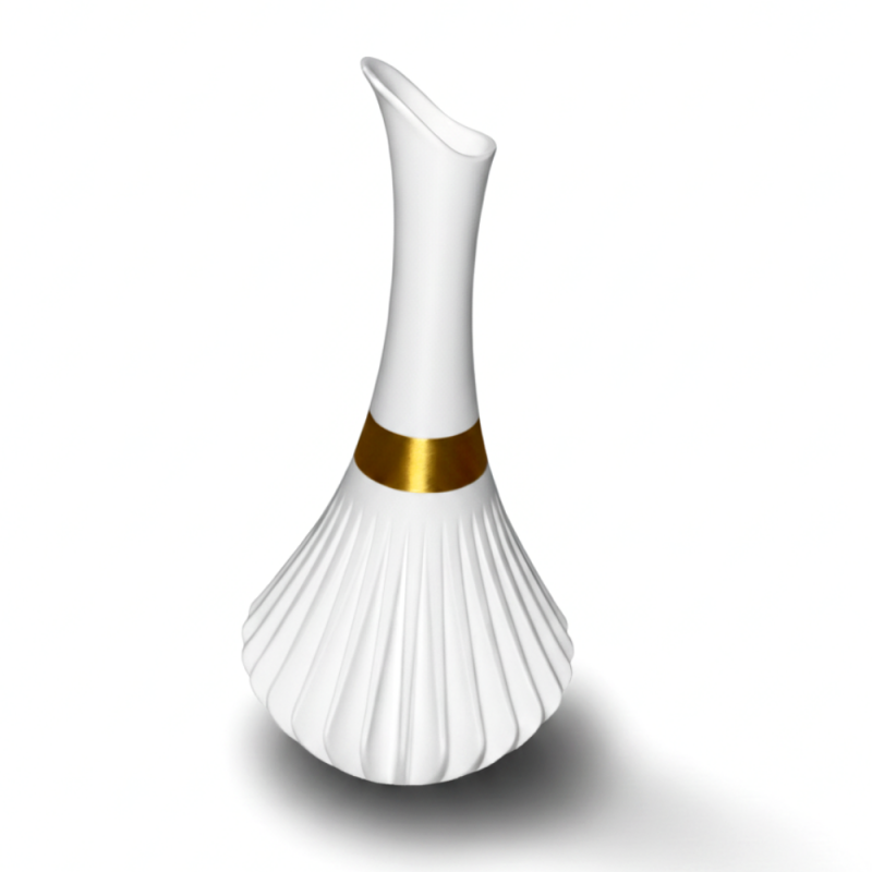 Wazon Dekoracyjny Złoto Biały Modern