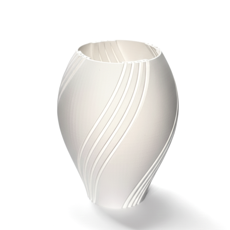 Wazon Dekoracyjny Biały wzór paski