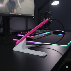 Mouse Bungee biało - różowe