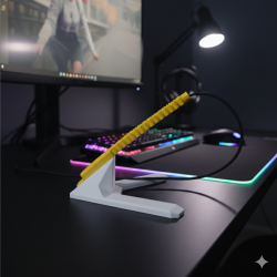 Mouse Bungee biało - żółte