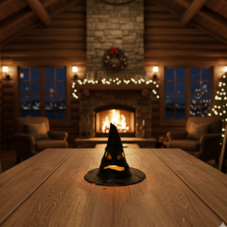 Dekoracja dynia z czapką wiedźmy na półkę