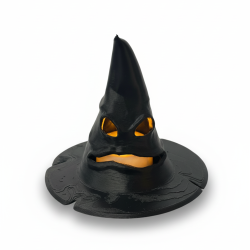 Dekoracja dynia z czapką wiedźmy na półkę