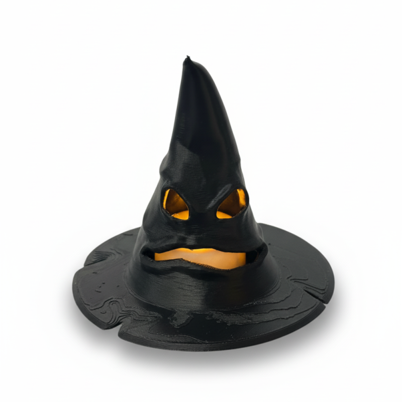 Dekoracja dynia z czapką wiedźmy na półkę