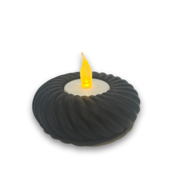 Świecznik LED okrągły czarny