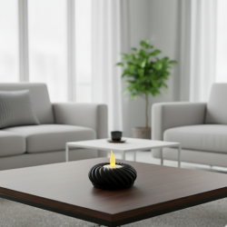 Świecznik LED okrągły czarny