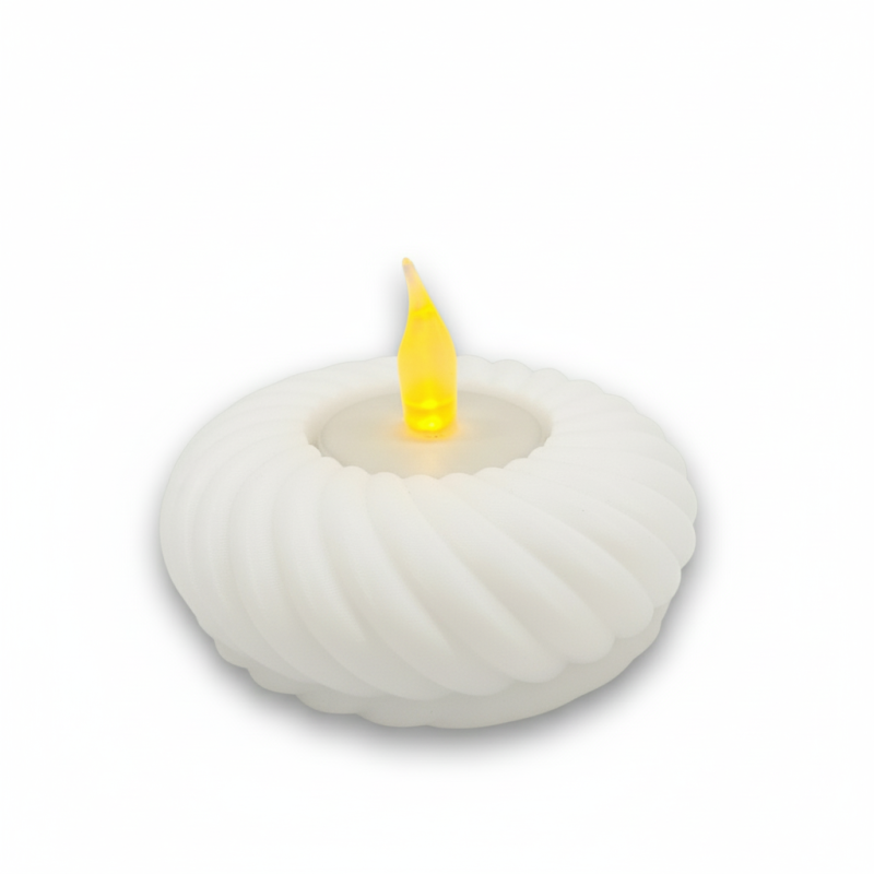 Świecznik LED okrągły biały