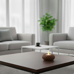 Świecznik LED okrągły brązowy