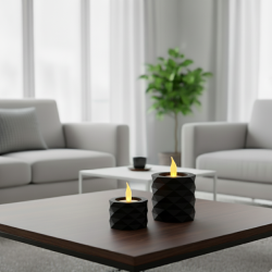 Zestaw świeczniki LED czarne