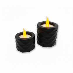Zestaw świeczniki LED czarne