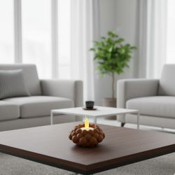 Świecznik LED modern brązowy