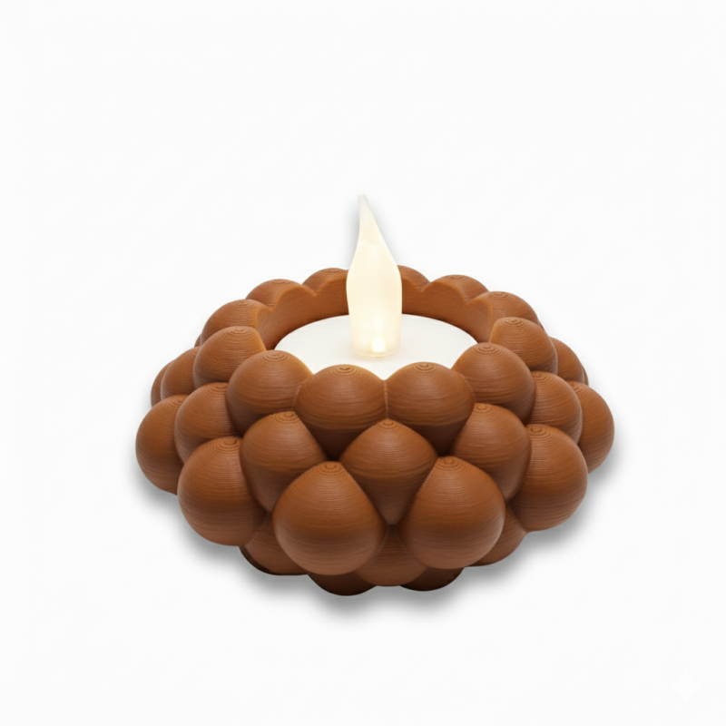 Świecznik LED modern brązowy