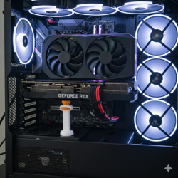 Podpórka pod kartę graficzną biało - pomarańczowa