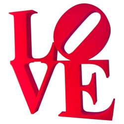 Napis Love kwadrat czerwony