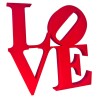 Napis Love kwadrat czerwony