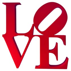 Napis Love kwadrat czerwony
