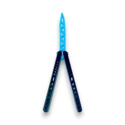 Nóż motylkowy Treningowy Niebieski świecący w ciemności