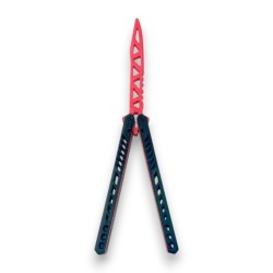 Nóż motylkowy Treningowy Czerwony świecący w ciemności