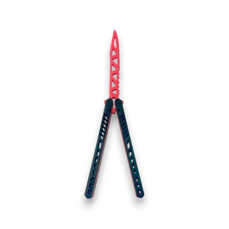 Nóż motylkowy Treningowy Czerwony świecący w ciemności