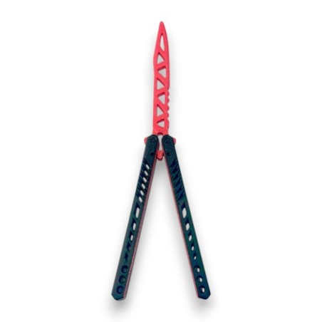 Nóż motylkowy Treningowy Czerwony świecący w ciemności